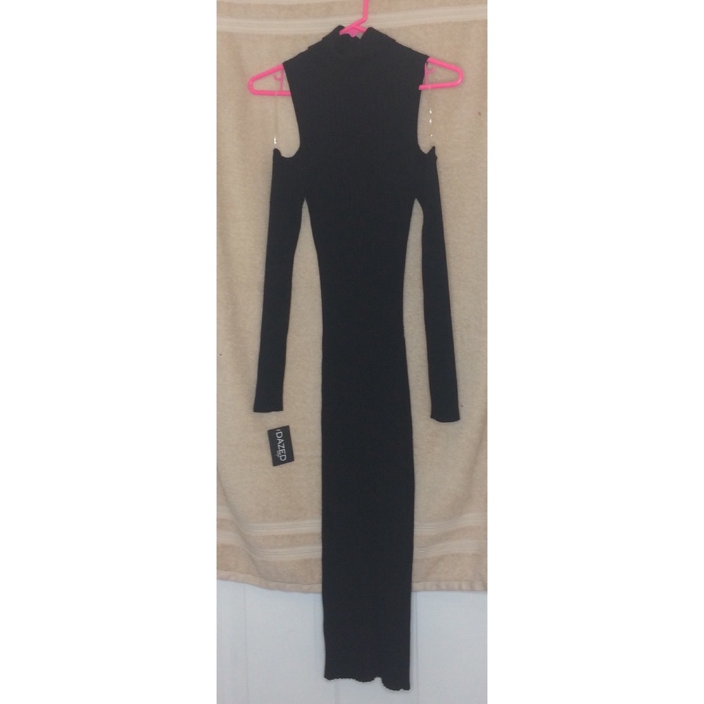 Black knit dress